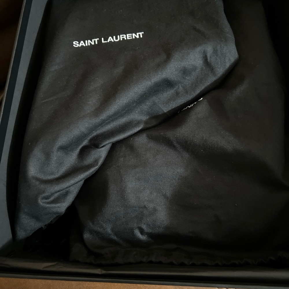 YSL Saint Laurent Miles Eel skin black Leather Boots - Picture 3 of 6